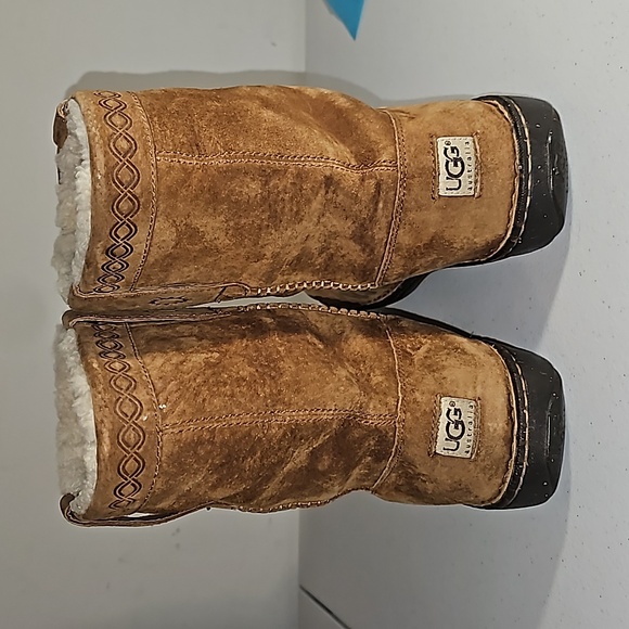 UGG Australia Super Swell Chestnut Boots Size 12 VGUC #1756 Warm Shearling - Picture 4 of 16